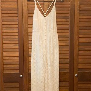 Capri bottom Jumpsuit white lace
